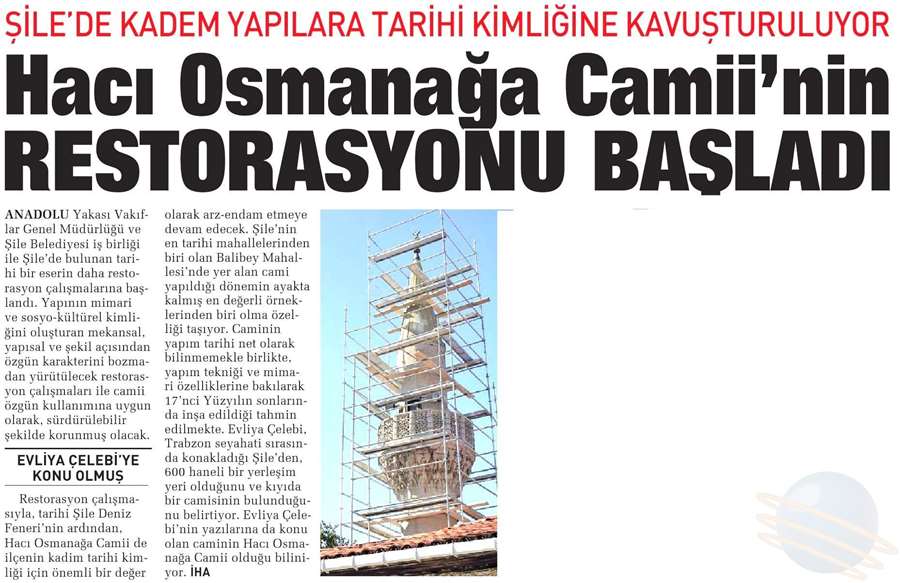 Hacı Osmanağa Camii'nin Restorasyonu Başladı